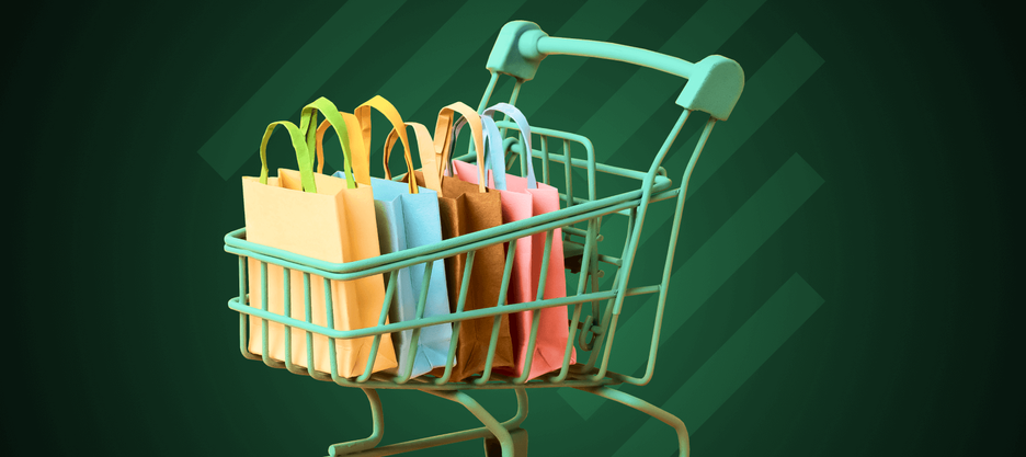 A cart filled with products