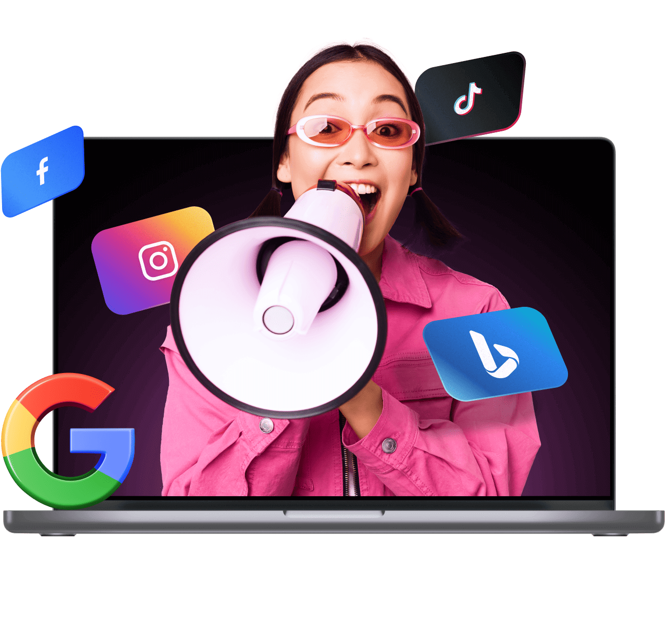 The girl with the mouthpiece